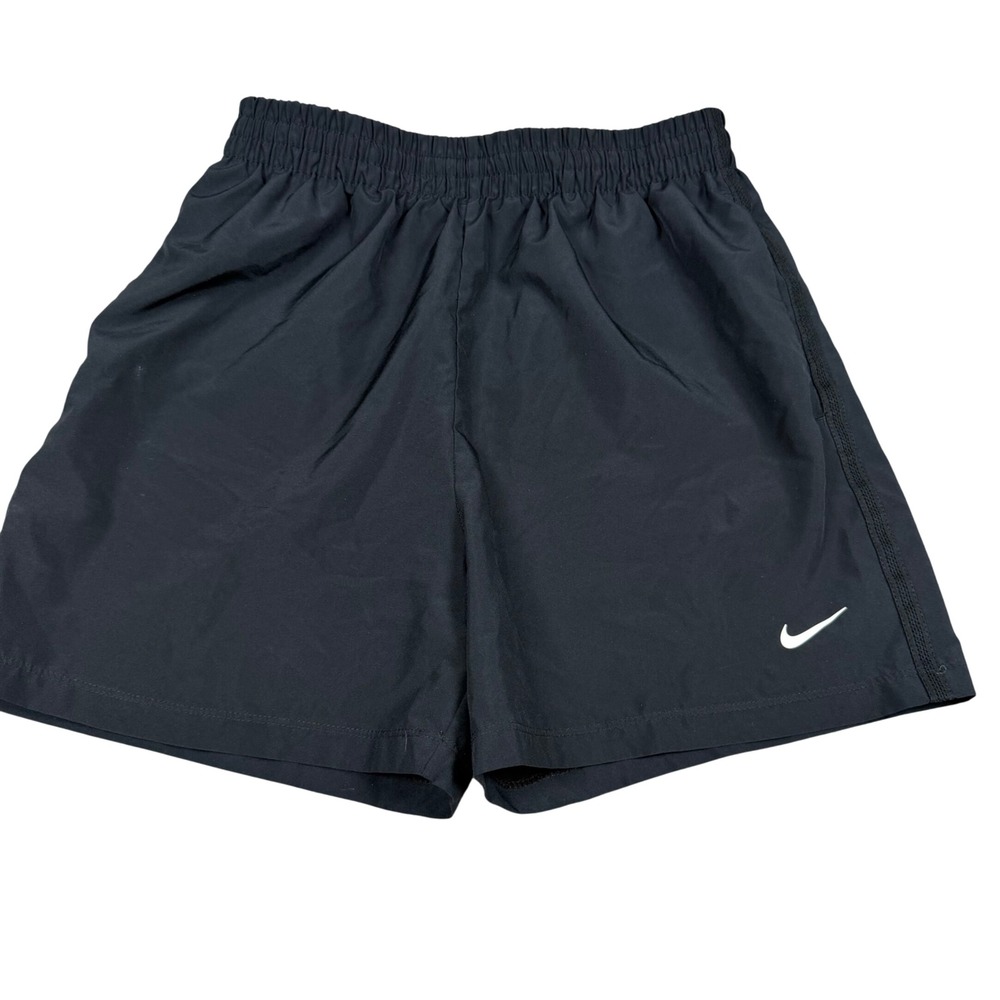 Nike Kids Dri-FIT Black Athletic Shorts Size Large L Swoosh Logo Activewear